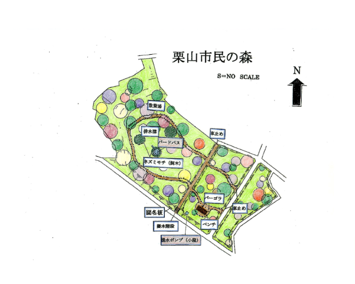 栗山市民の森の案内図の写真